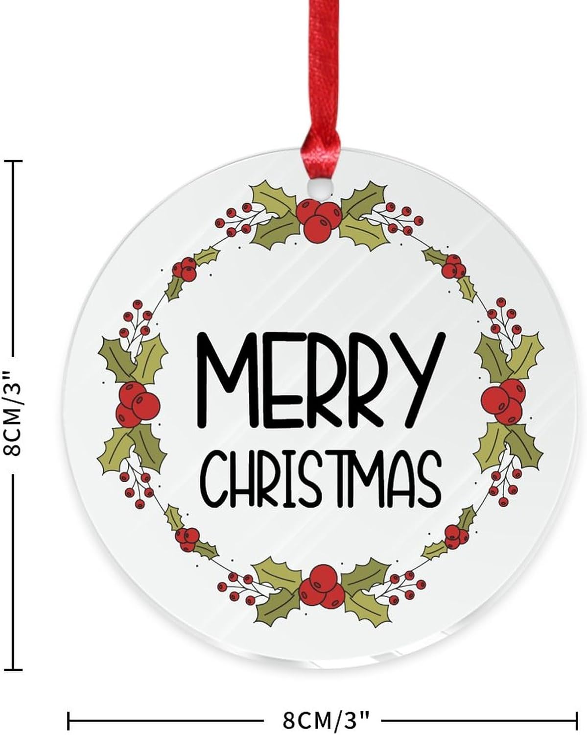 3 Inch Clear Acrylic Christmas Ornaments 2023 Hanging Decor