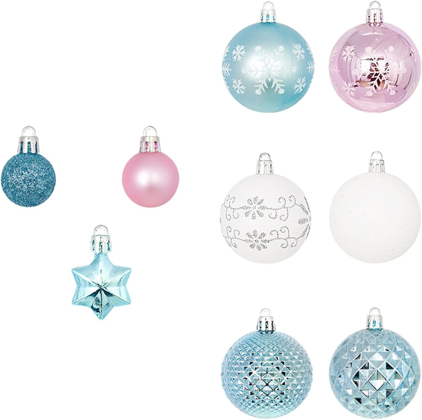 44 Piece Christmas Ball Ornaments for Holiday Decorations