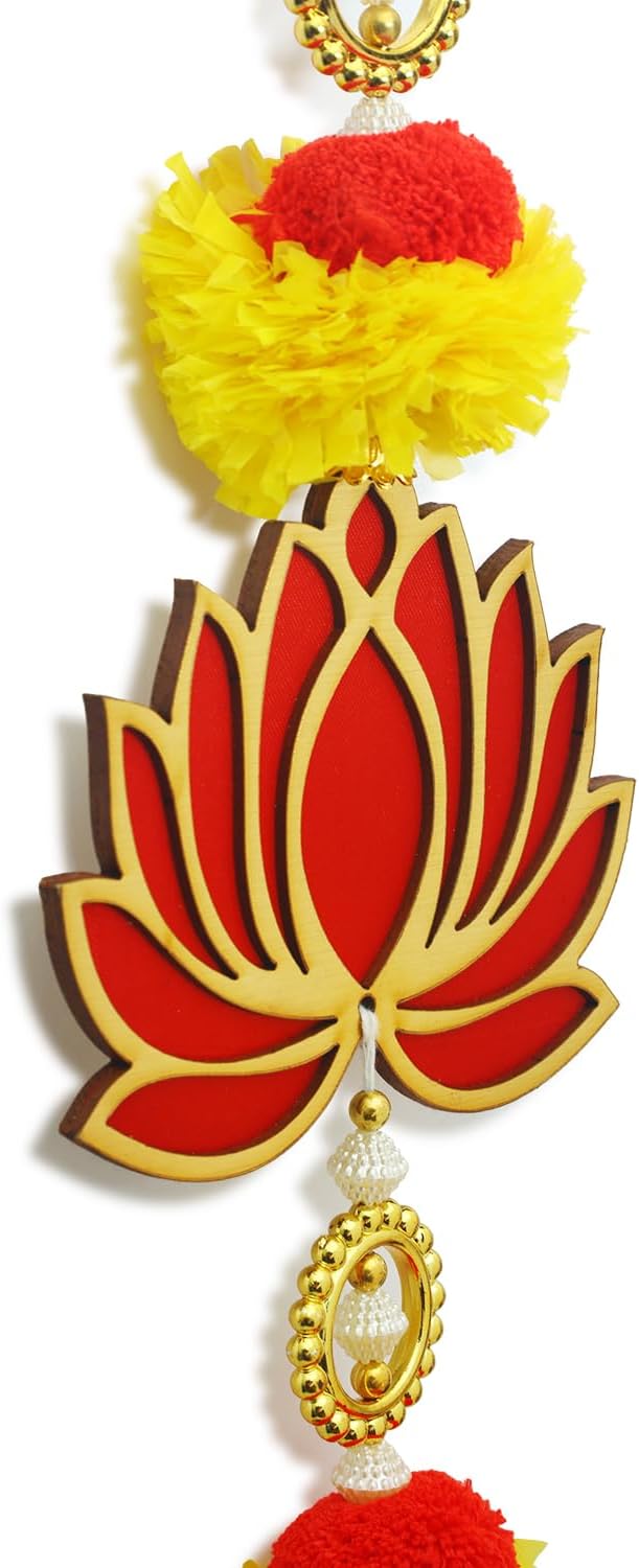 Set of 2 Lotus Marigold Wall Hangings for Home Diwali Decoration