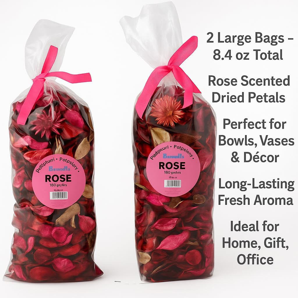 Rose Scented Potpourri Bags 2 Large Packs 84 oz Total