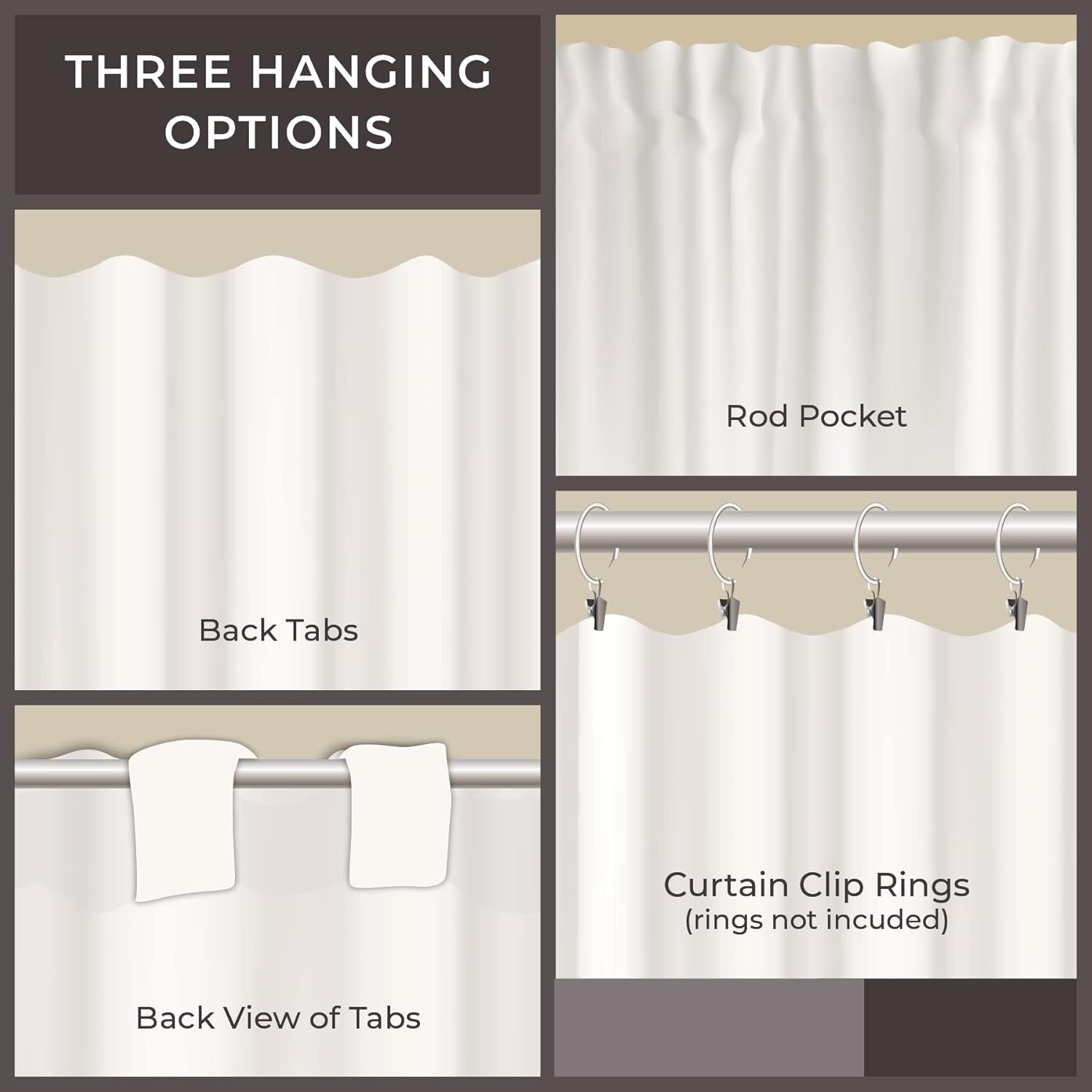 Piper Classics White Linen Ruffled Panel Curtains Set of 2