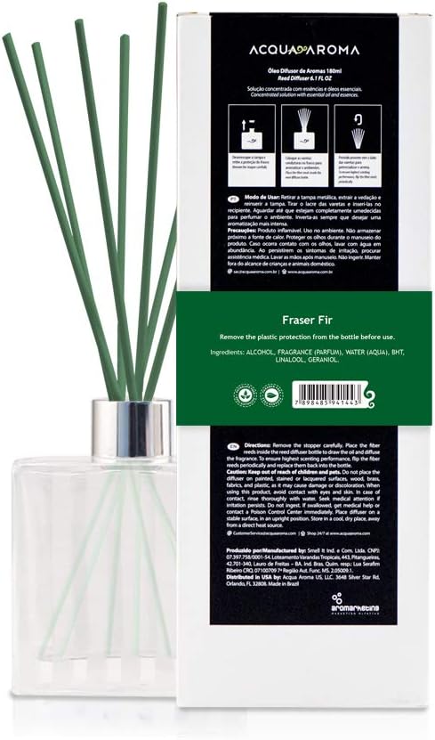 Acqua Aroma Fraser Fir Reed Diffuser 61 Fl Oz Christmas Scent