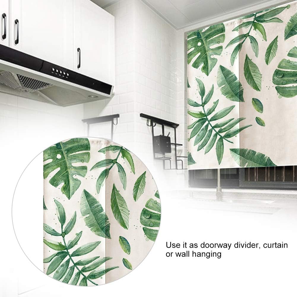 Sunicon Japanese Noren Curtain Green Leaves Print 335 x 472in