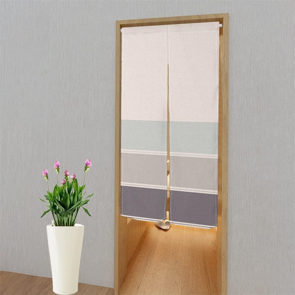Leowefowa Japanese Noren Curtain 283 x 472 Blue Grey Black Splice