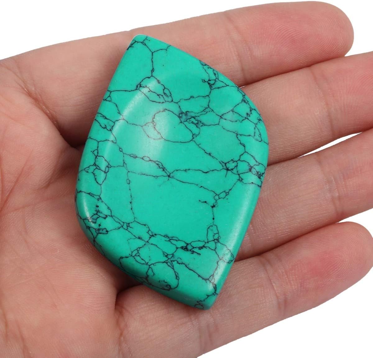 Rockcloud Worry Stone Green Howlite Turquoise Rhombus Shape Pack of 2