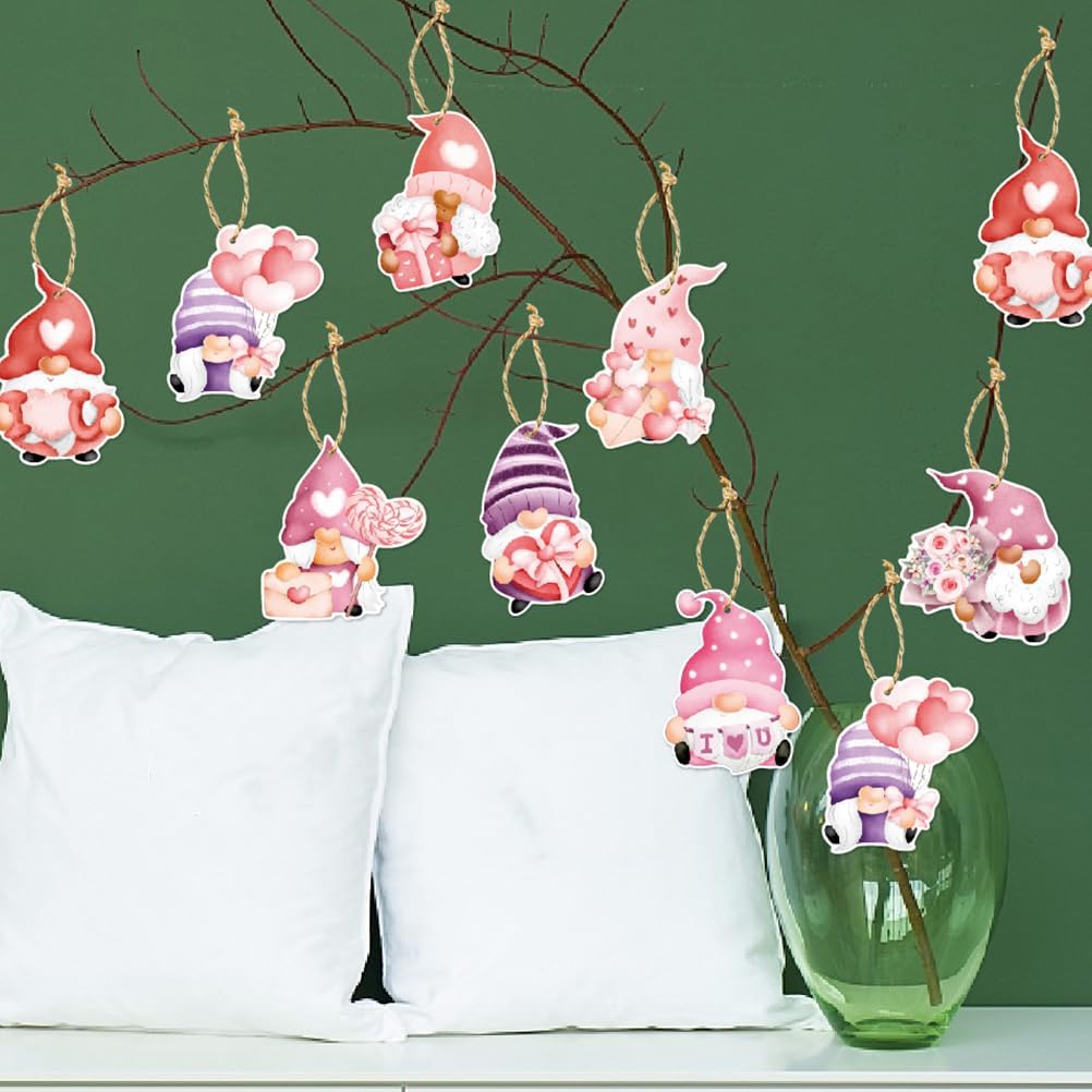 LUOZZY 16pcs Valentine Gnome Hanging Decorations