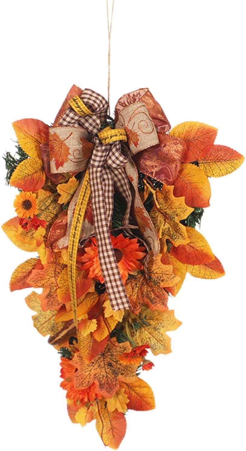 Maple Leaves Swag Wreath for Fall Decor
