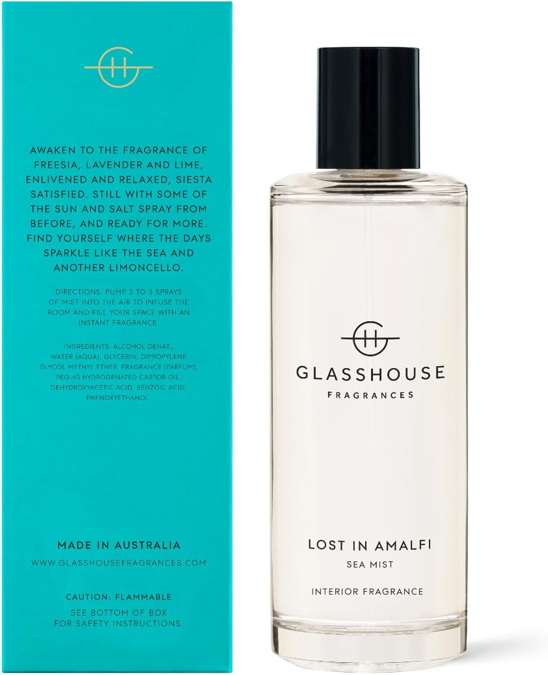 Glasshouse Fragrances Lost In Amalfi Sea Mist Room Spray