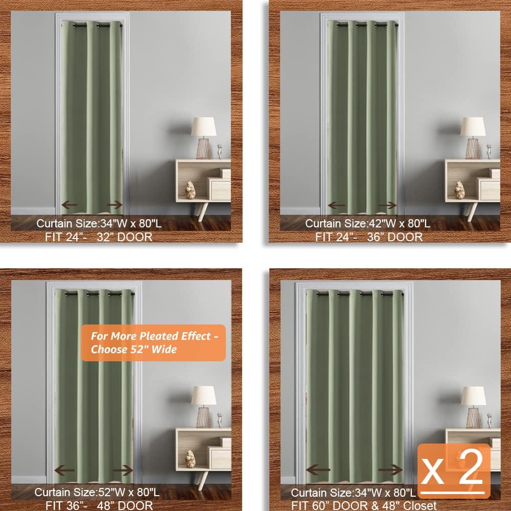 SHINELAND Thermal Insulated Curtain Panels for Hallway and Door