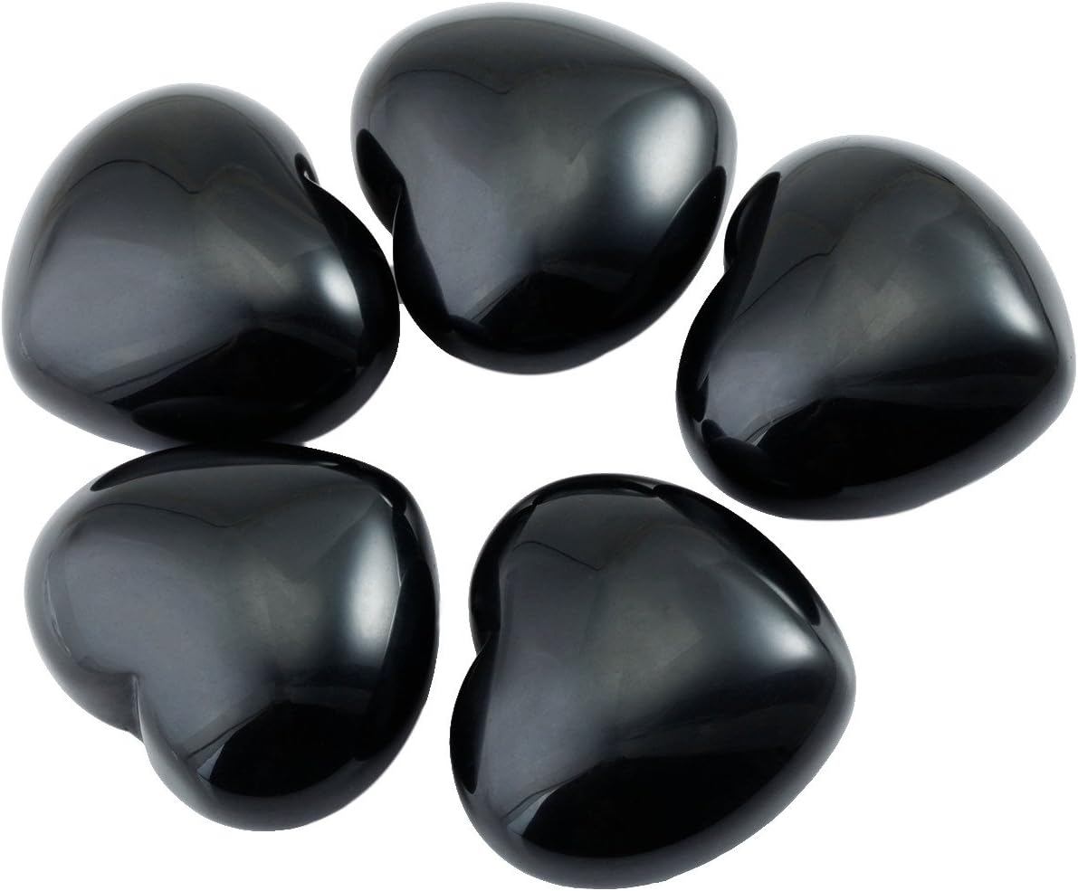SUNYIK Polished Love Heart Soap Palm Stone Set with Gift Box