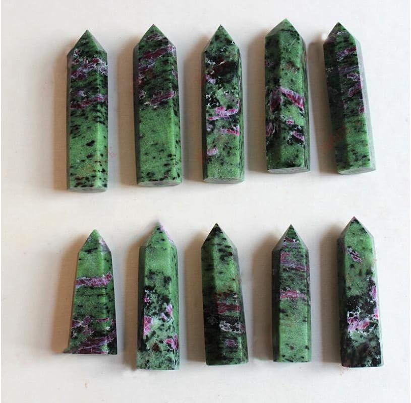 StoneStory Red Green Healing Crystal Wand Pack of 2