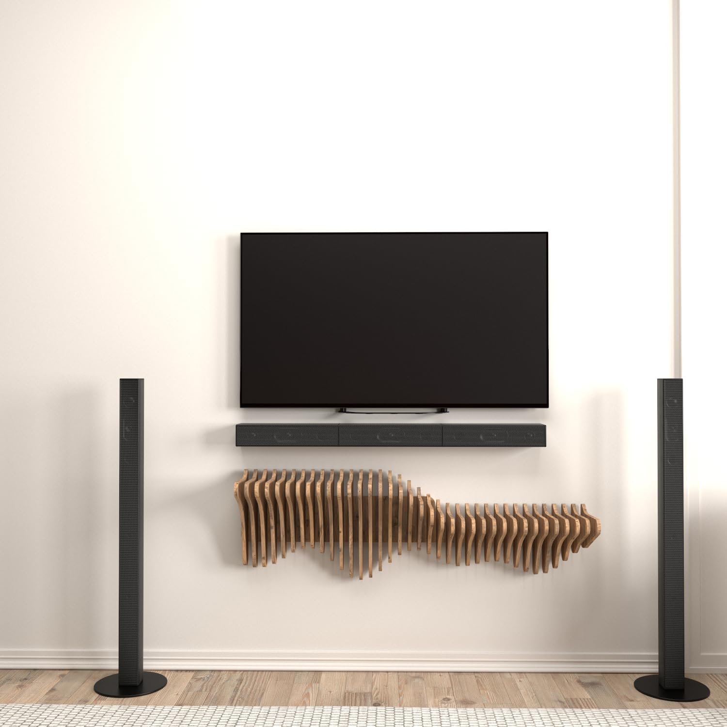 Batamex Parametric 36 Inch Floating Shelf TV Unit