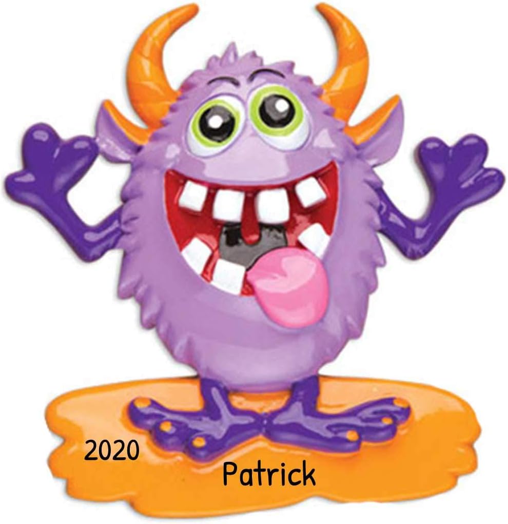 Personalized Monster Christmas Ornaments 2024 for Boys
