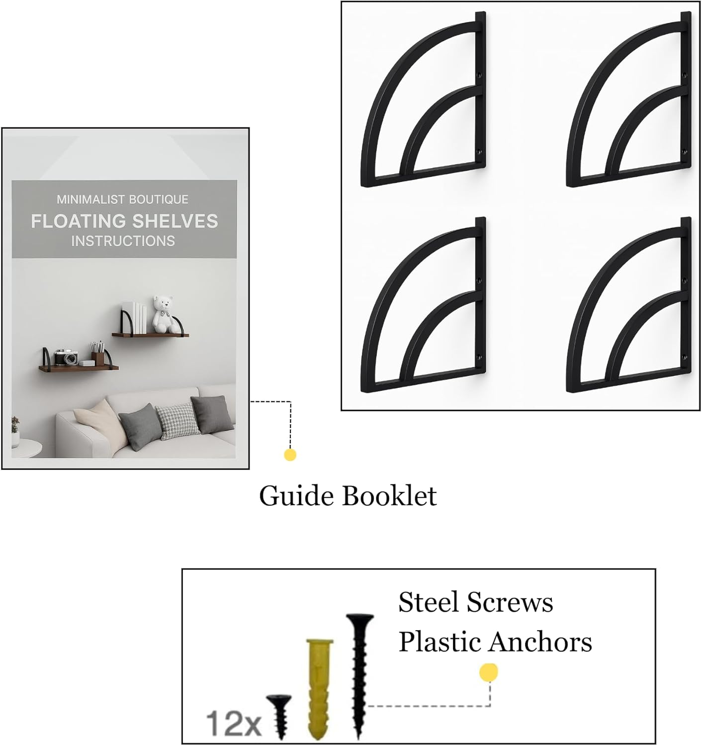 Deep Floating Wall Shelves - Invisible Mount - White