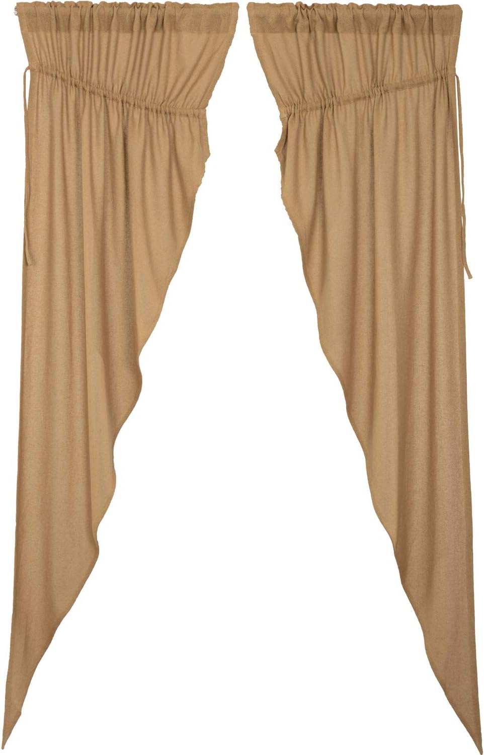 VHC Brands Prairie Panel Pair Tan Rod Ties Window Curtains