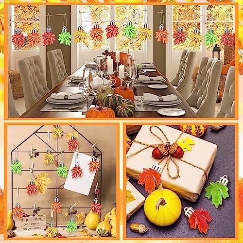 Zeyune Fall Maple Leaf Hanging Ornaments for Thanksgiving