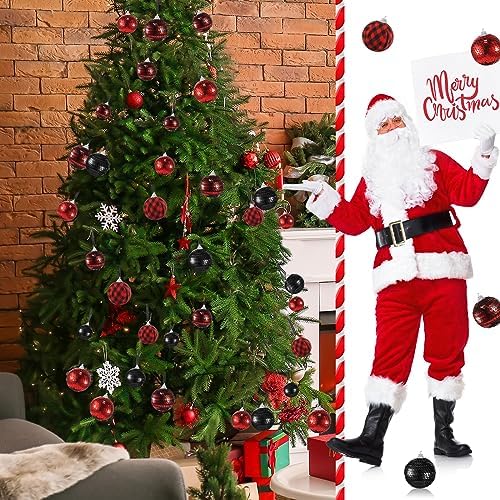 Liliful 30 Pcs Christmas Hanging Balls Red Black Set
