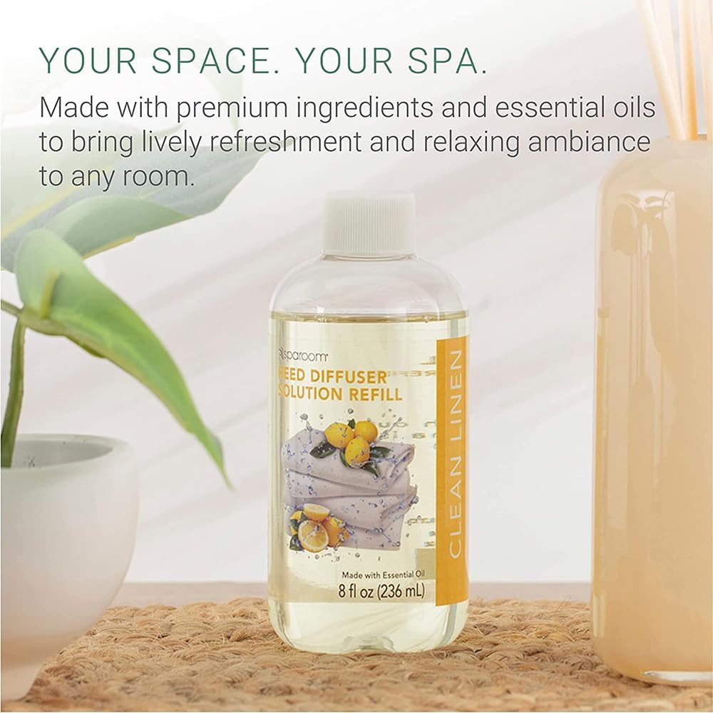 SpaRoom Reed Diffuser Oil Refill Clean Linen Scent 8oz