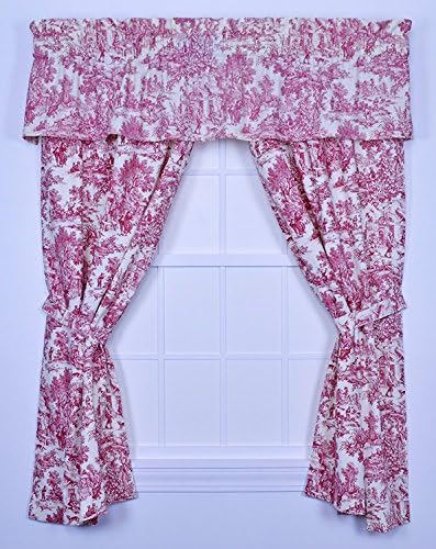 Ellis Curtain Victoria Park Toile Panels Red