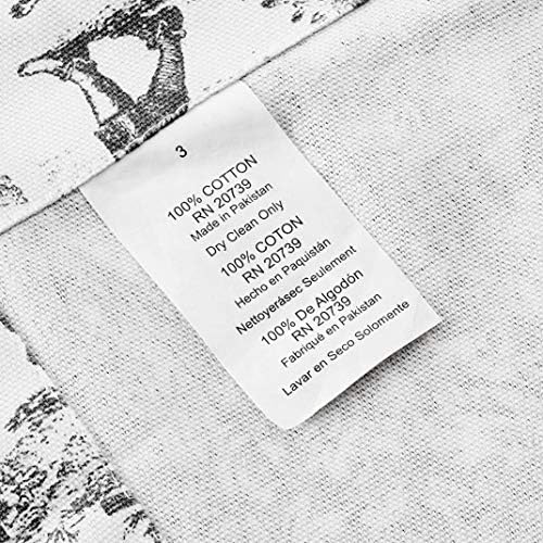Victoria Park Toile Tie-Up Valence Curtain Black