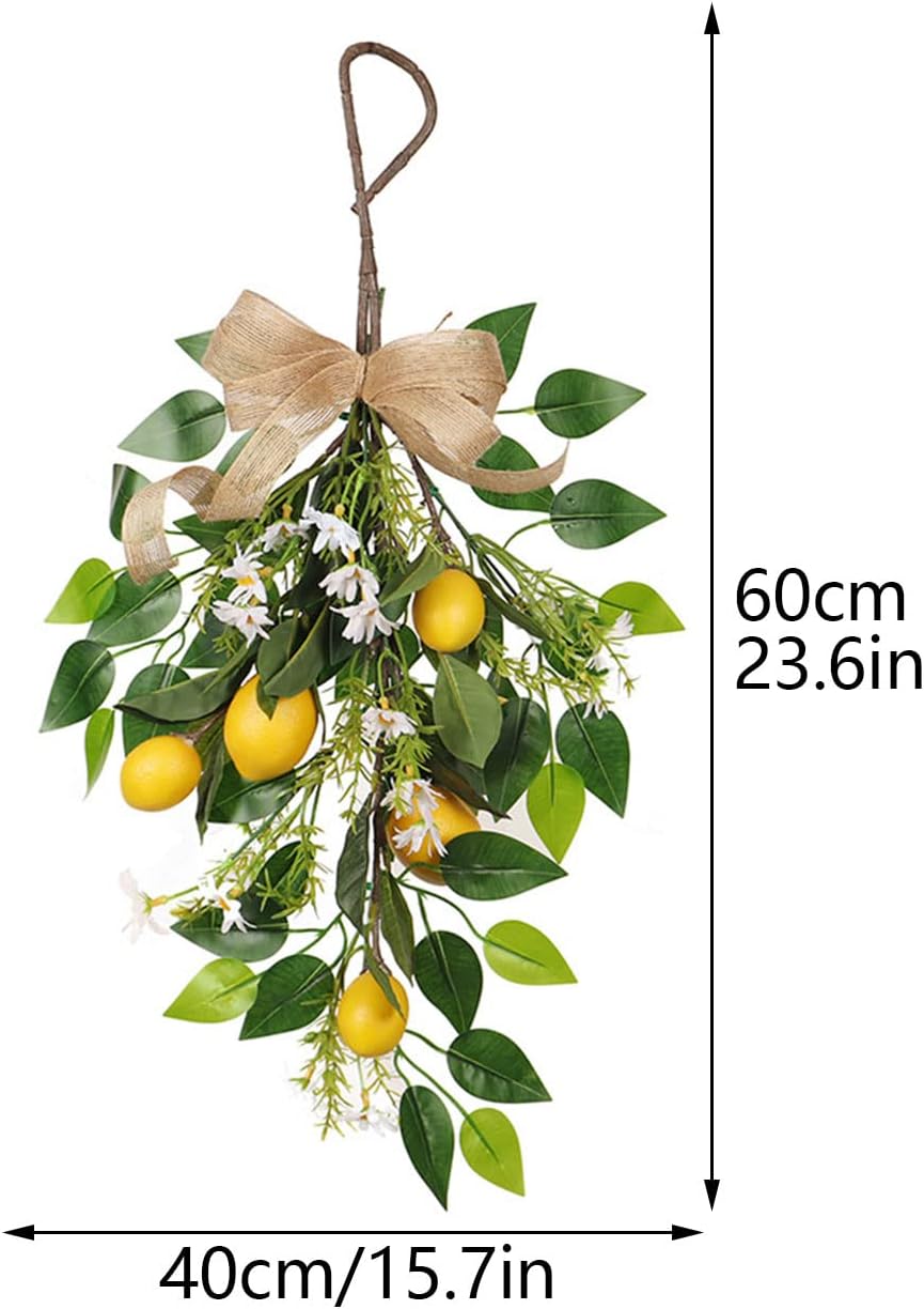 236in Artificial Lemon Daisy Swag with Bow