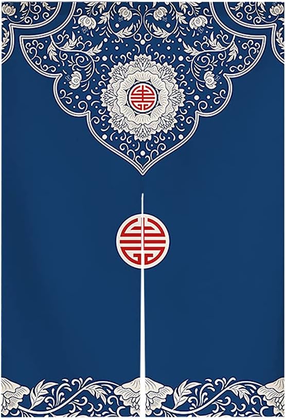 Japanese Noren Door Curtain Panel Navy Blue 29x59 Inch