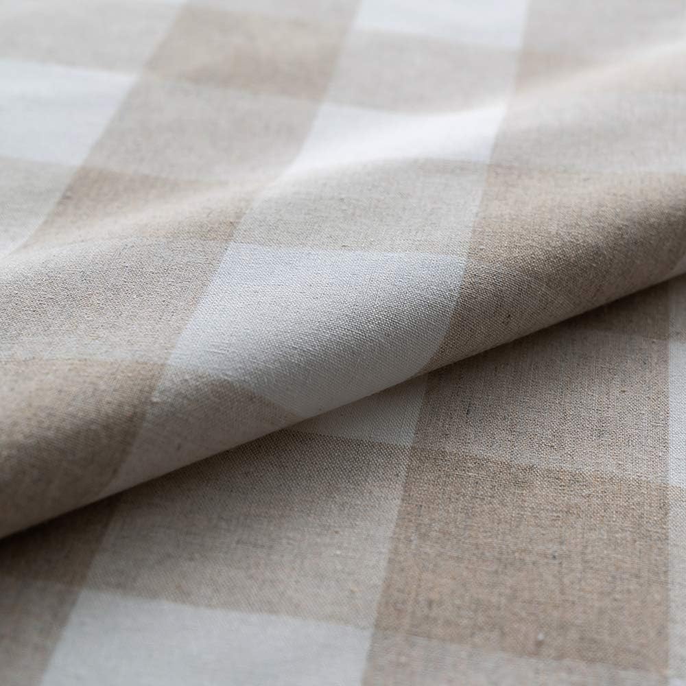 Curtain Swag 1 Panel Classic Buffalo Check Beige White 54x36