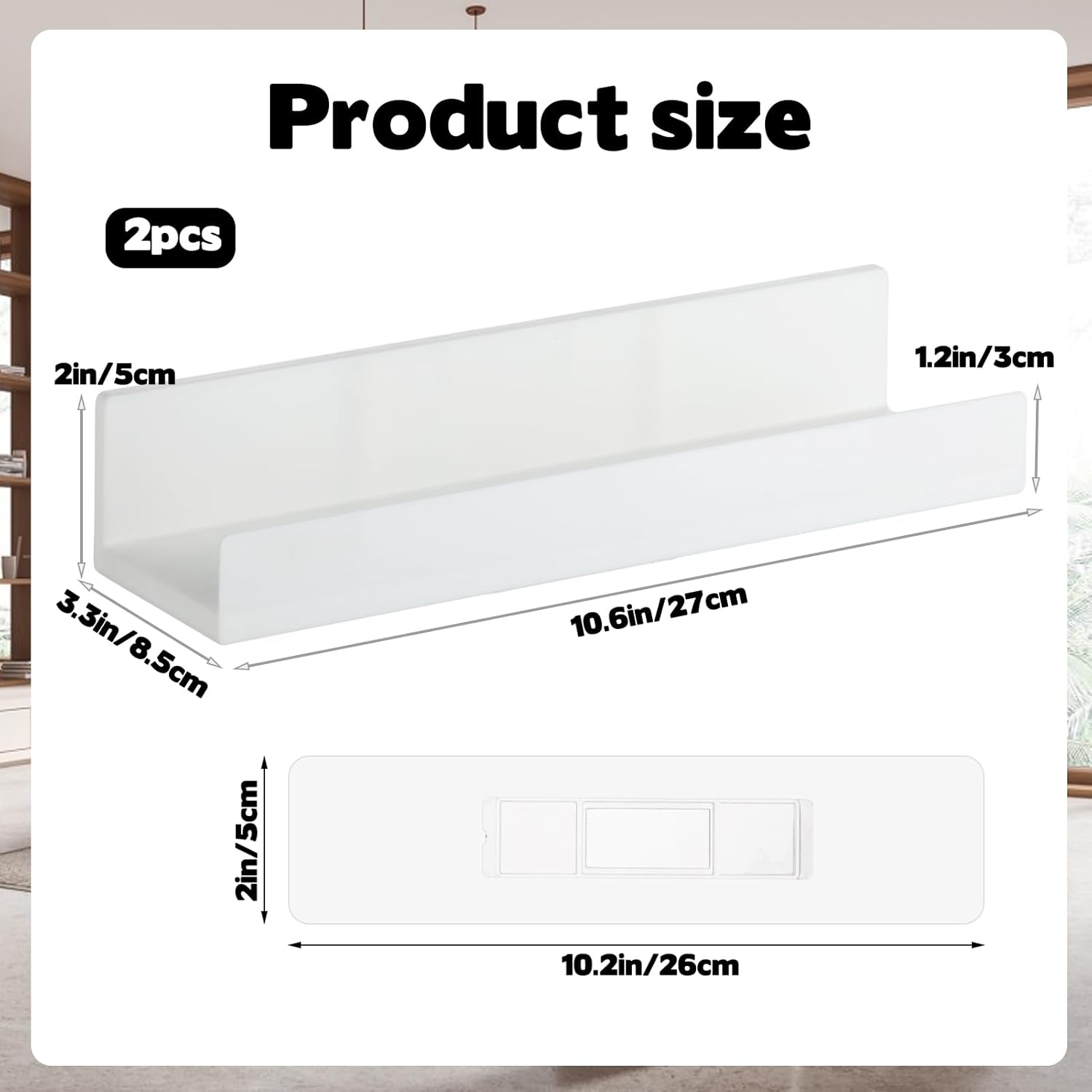 Rainmae 2 Pcs Floating Window Shelves for Plants