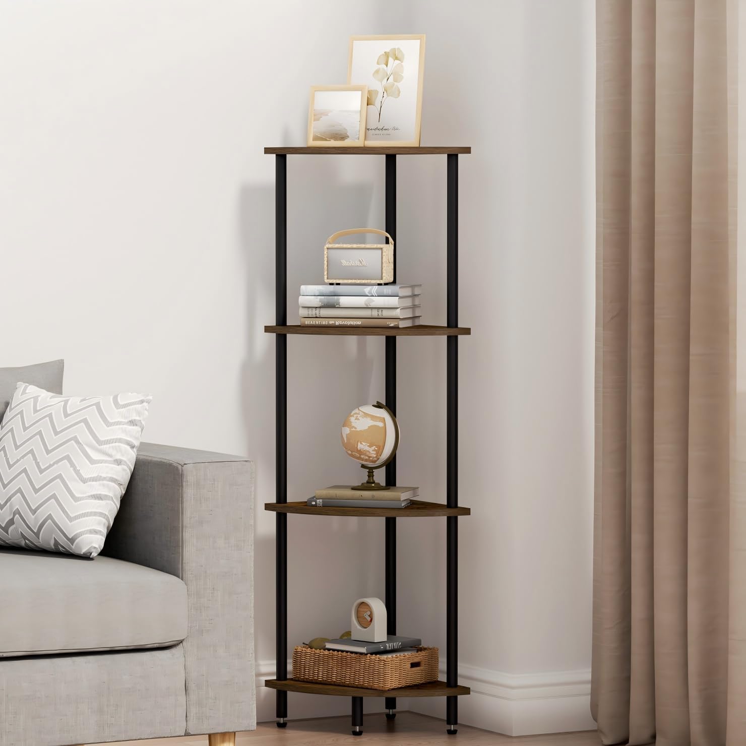 4 Tier Corner Shelf Bookcase Plant Stand