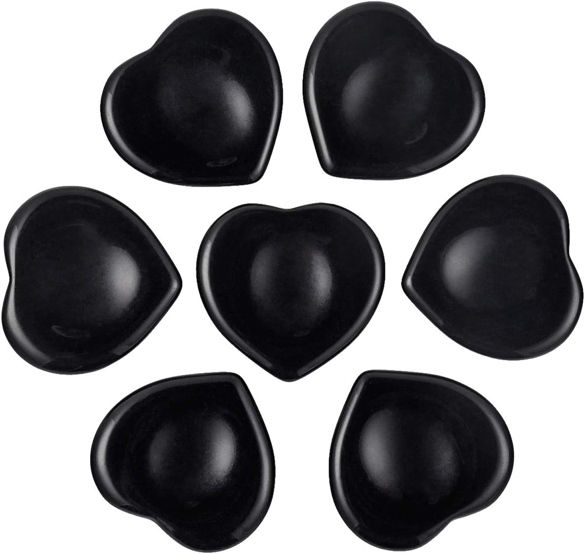 SUNYIK Heart Shaped Black Obsidian Thumb Worry Stone