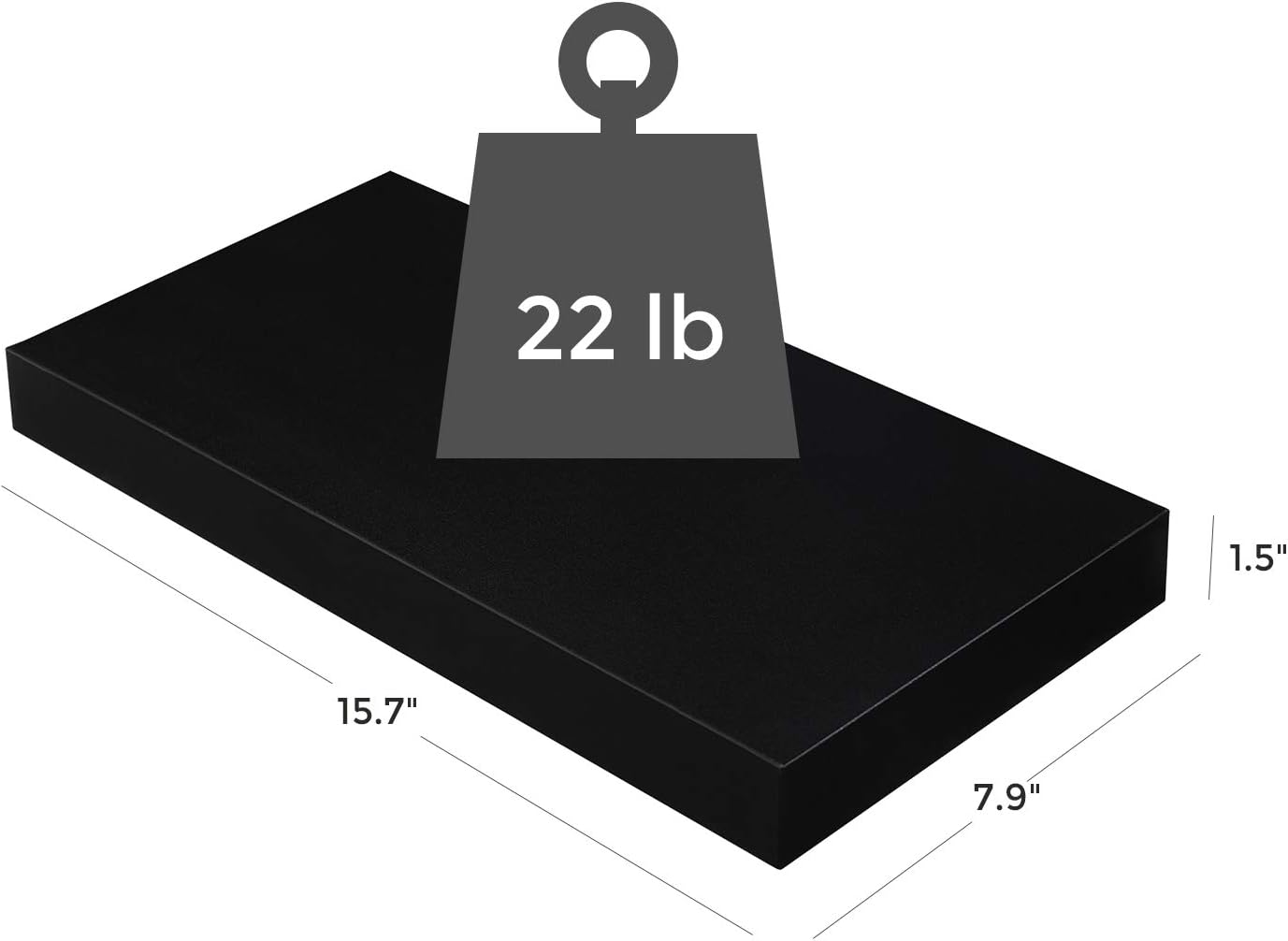 VASAGLE Floating Wall Shelf 157 Inch Black