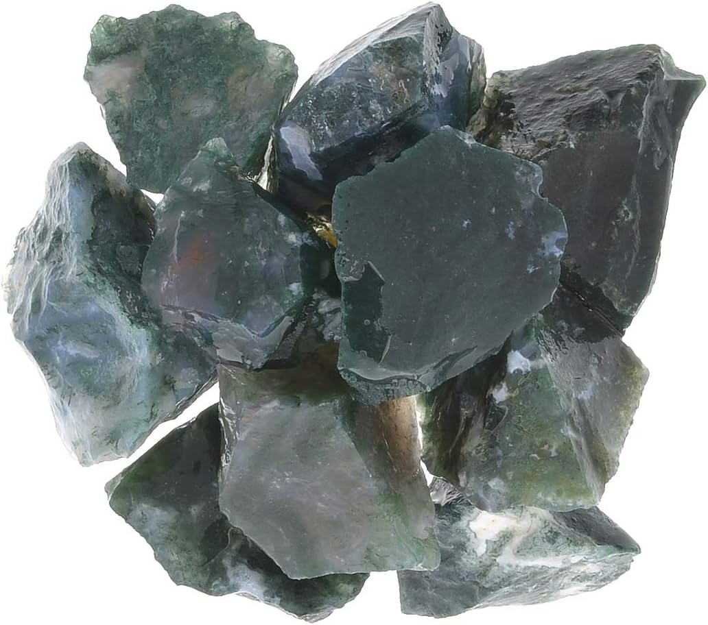 1 lb Green Moss Agate Rough Stones from India