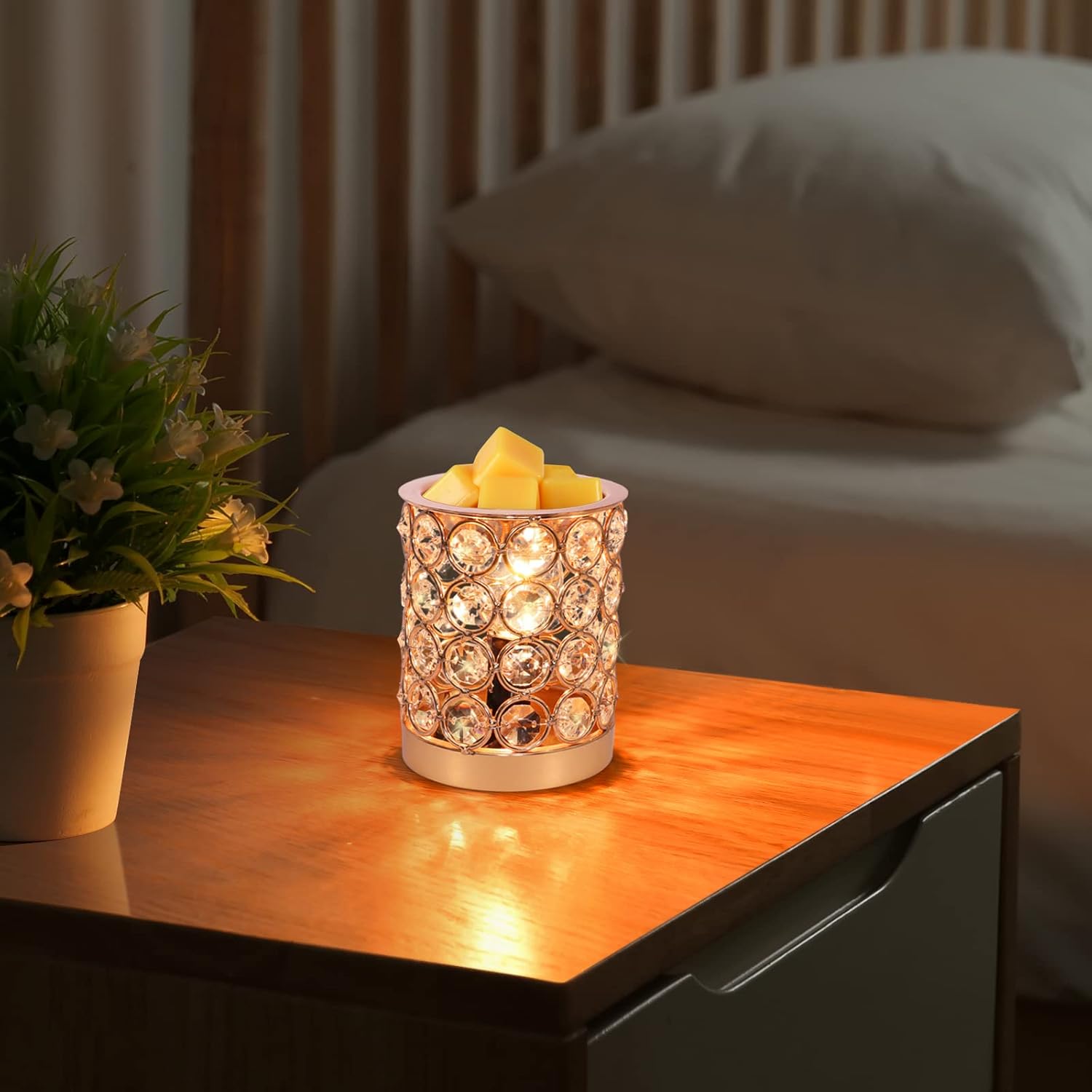 Crystal Wax Melt Warmer with Night Light