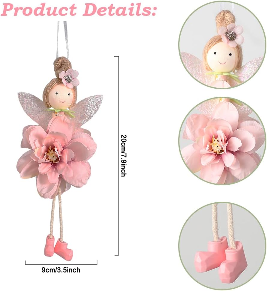 GIHOO Spring Flower Angel Doll Hanging Ornament 5pcs 78inch