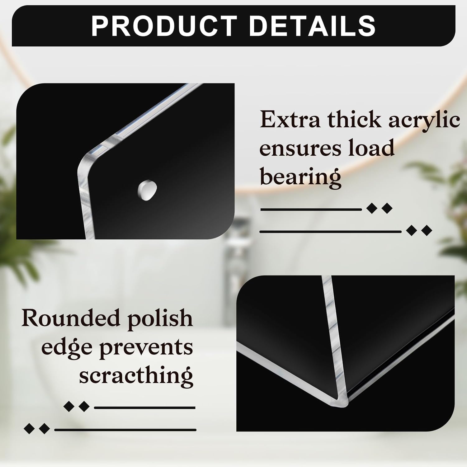 Wenqik Clear Acrylic Floating Shelves 6x6 Inch 12 Pack