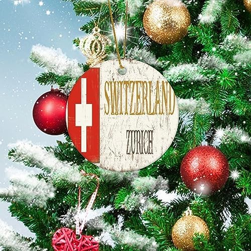 Switzerland Zurich Ceramic Christmas Ornament 3 Inch