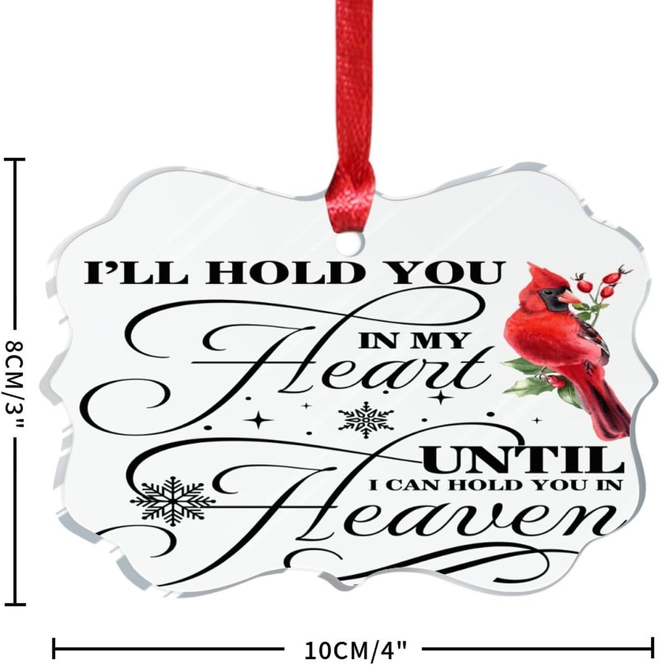 Premium Acrylic Christmas Ornament 2023 Heart Memorial Decor Bauble