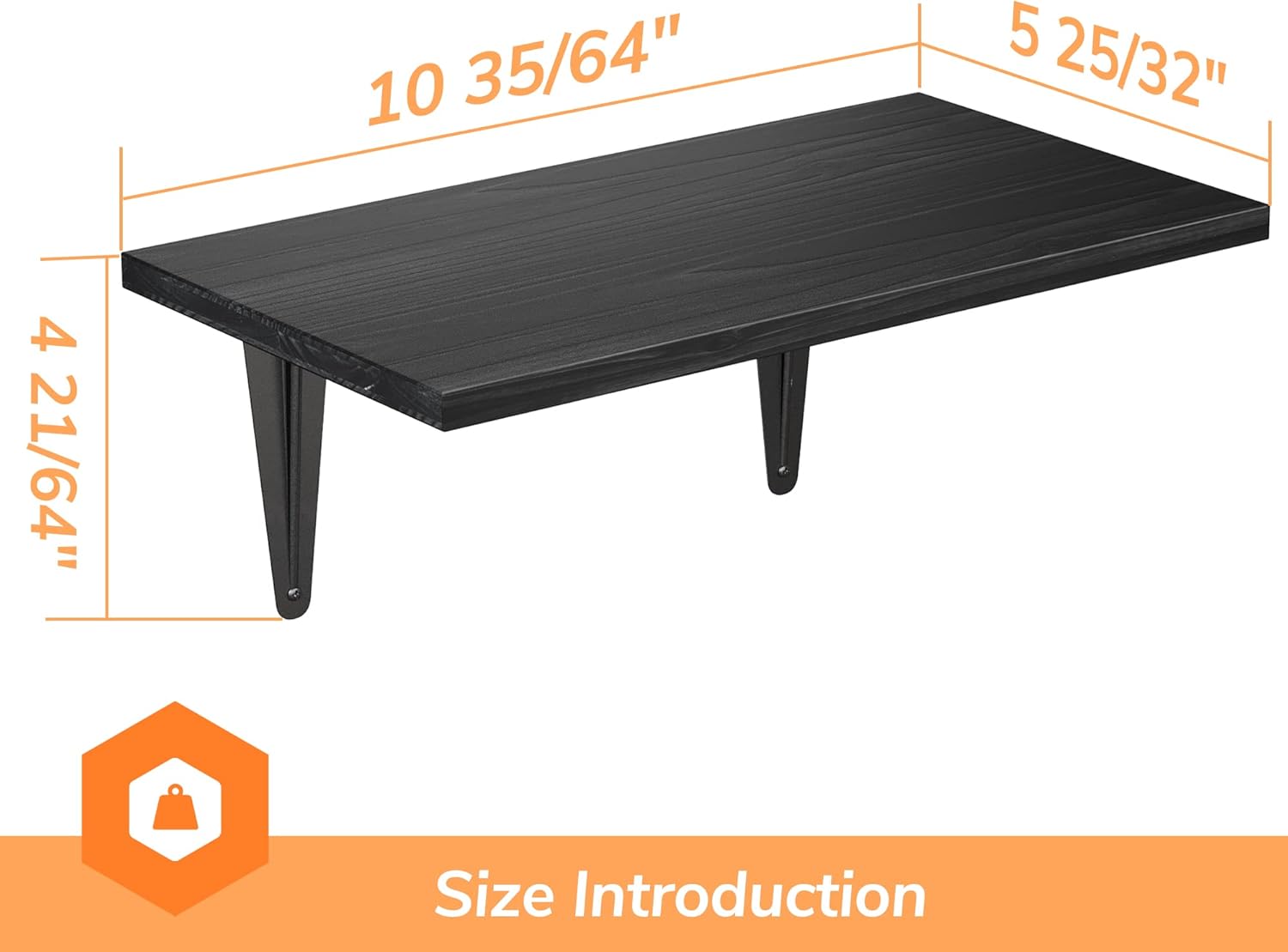BAMFOX Black Floating Wood Wall Shelf for Home Dcor