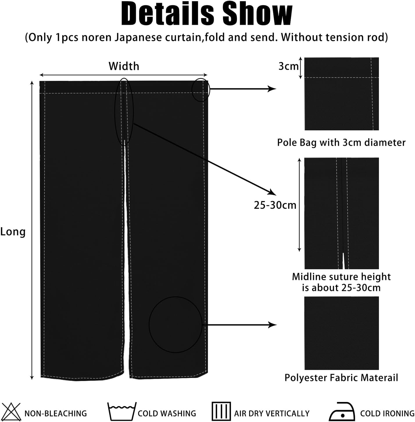 Long Japanese Noren Door Curtain Privacy Divider