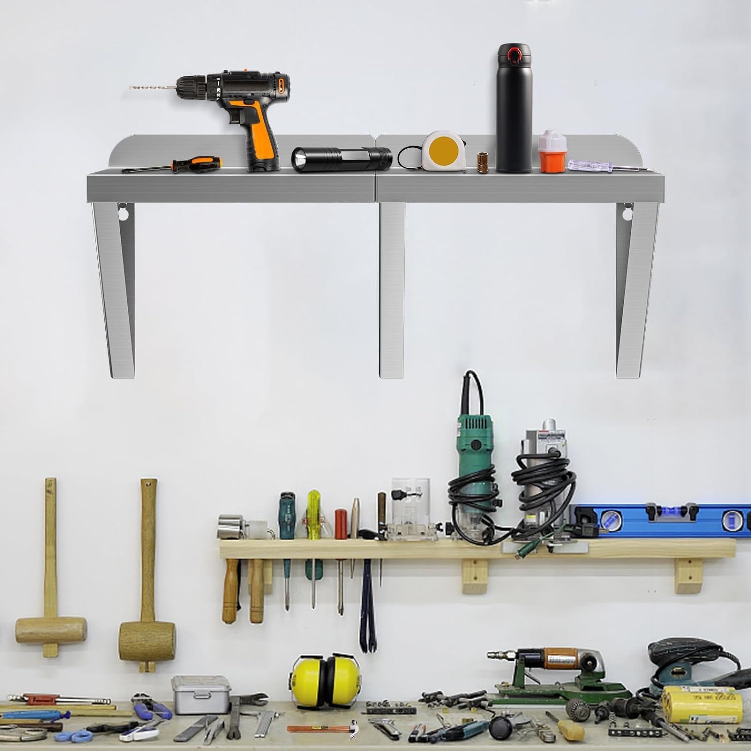 DUDSOEHO Stainless Steel Floating Shelf 12x24 Inches