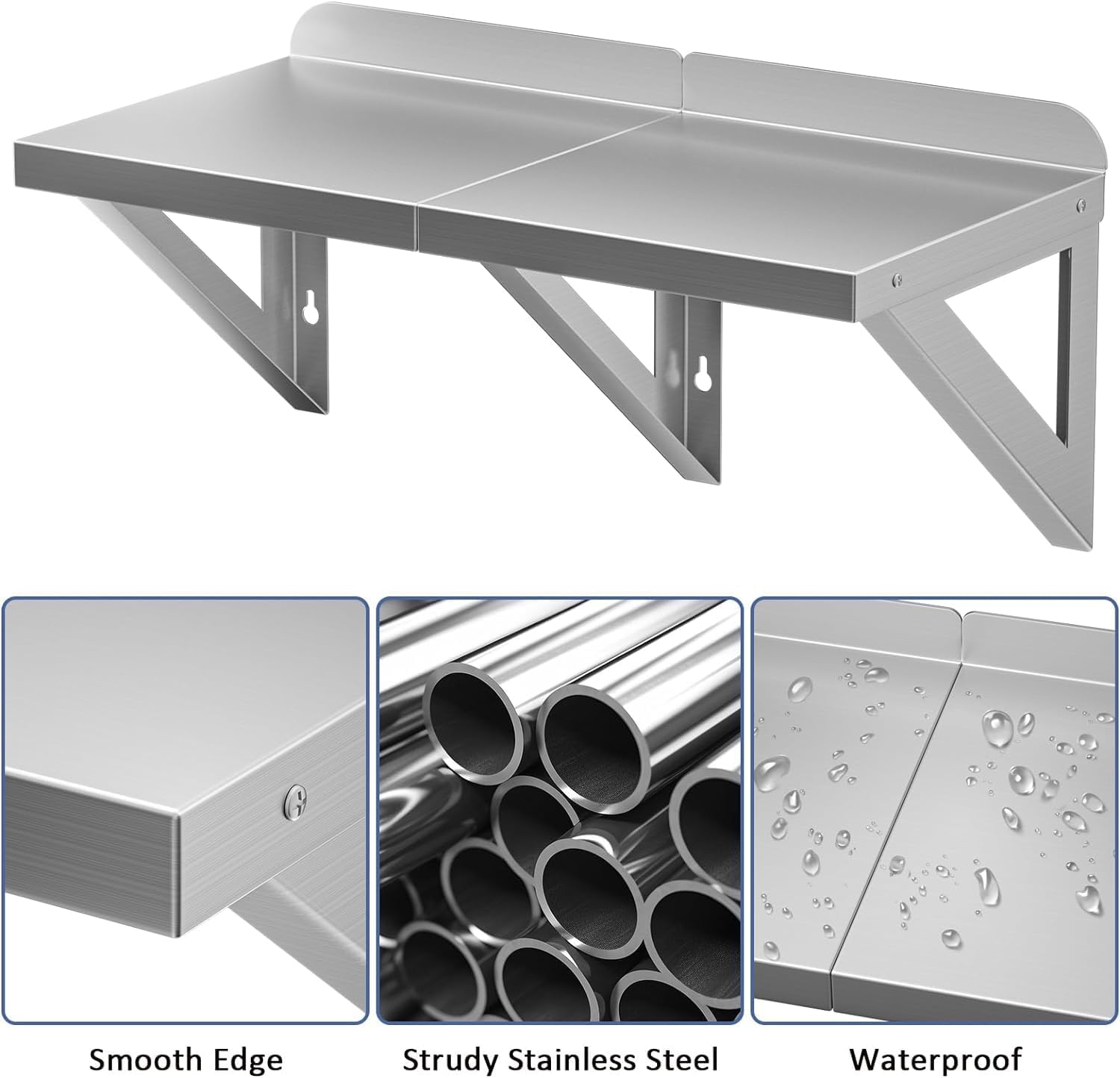 DUDSOEHO Stainless Steel Floating Shelf 12x24 Inches