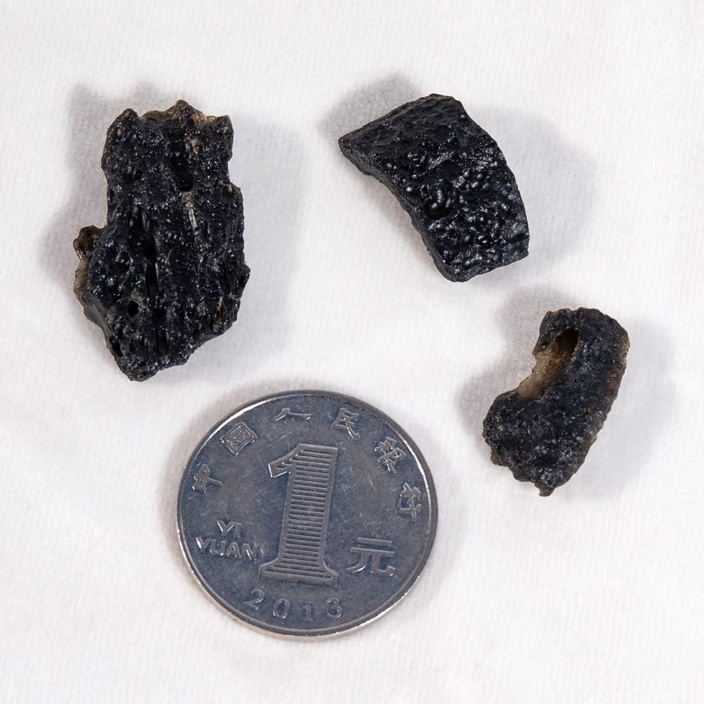 Black Tektite Crystal Meteorite Stones 05-1 Inch Collection