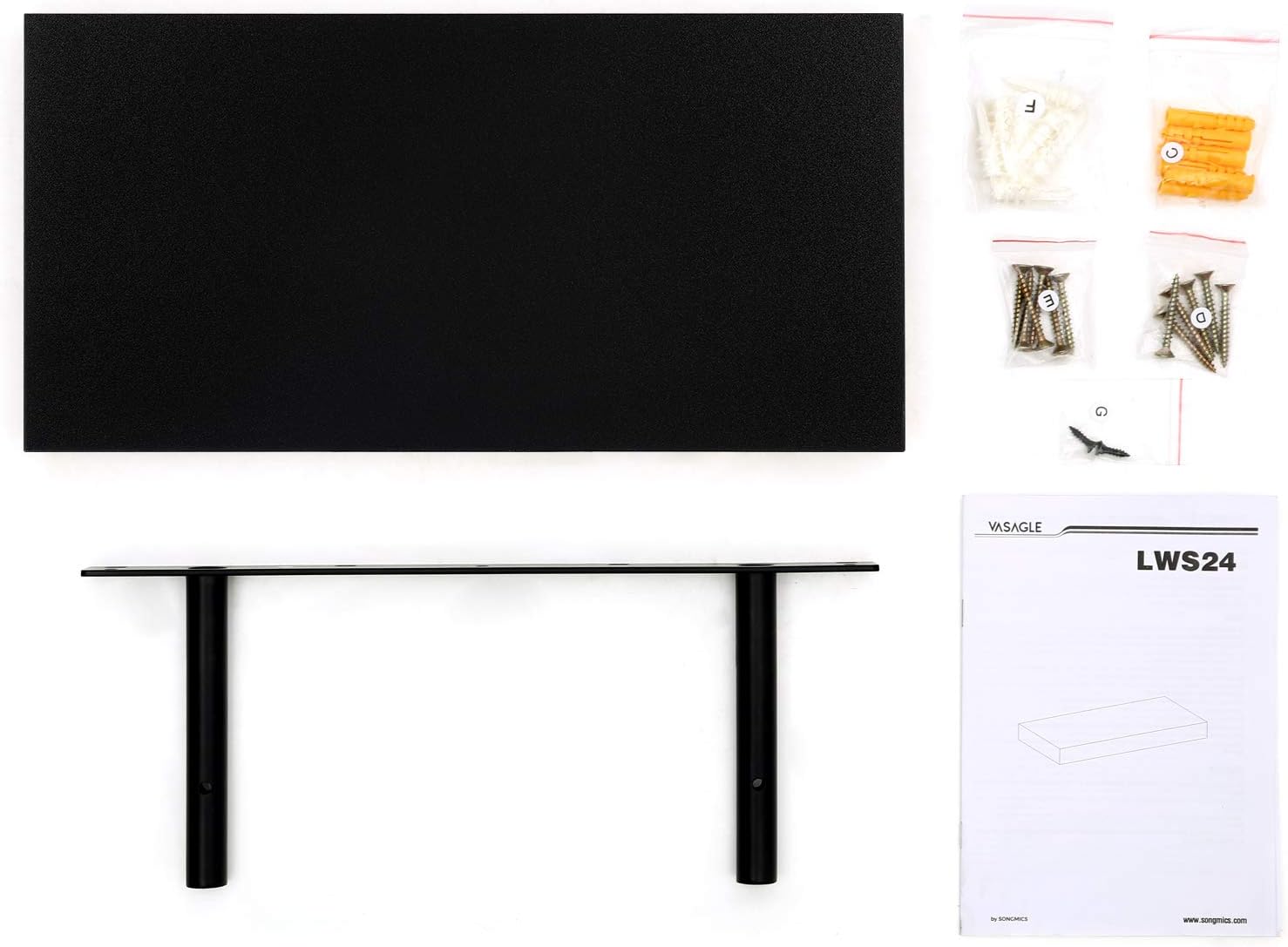 VASAGLE Floating Wall Shelf 157 Inch Black