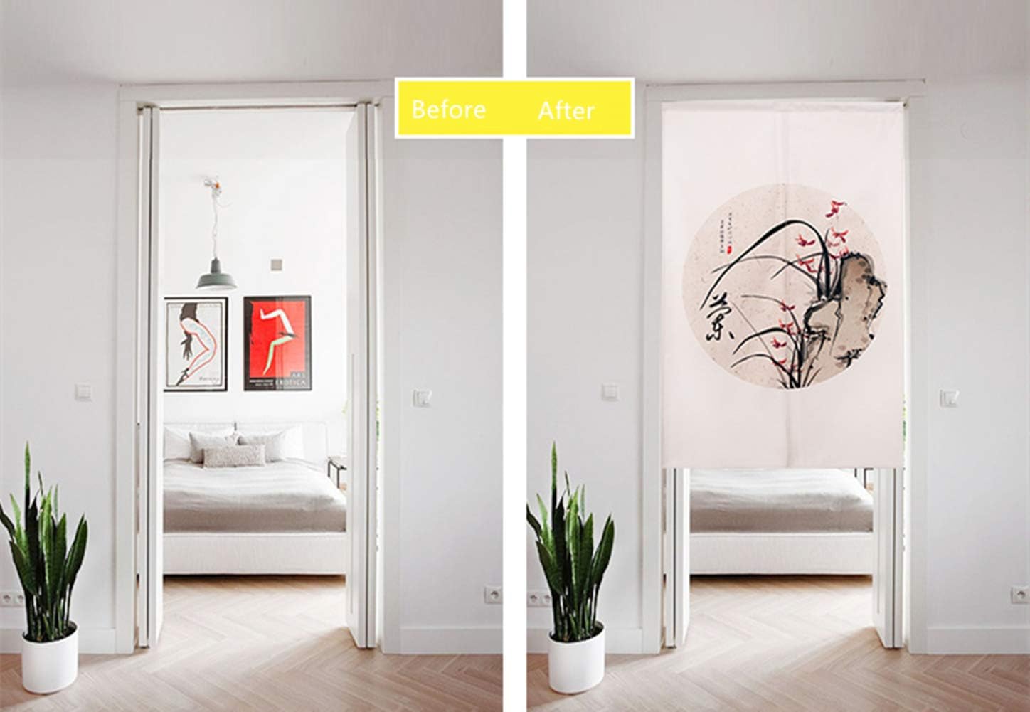 BAIHT HOME Japanese Noren Door Curtain Tapestry Cotton Linen Blackout Panel