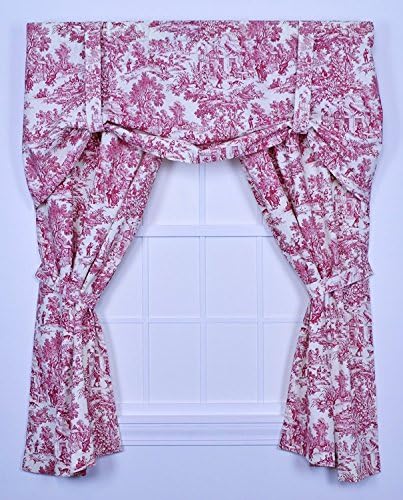 Ellis Curtain Victoria Park Toile Panels Red