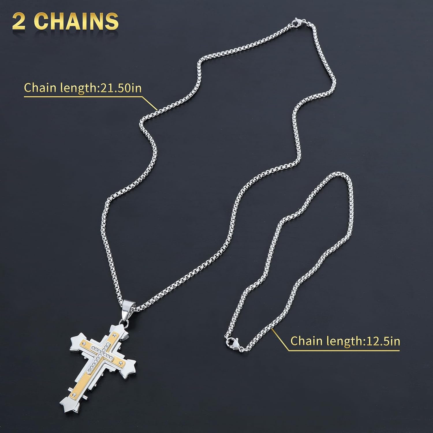 Christian Cross Pendant for Car Mirror and Necklace