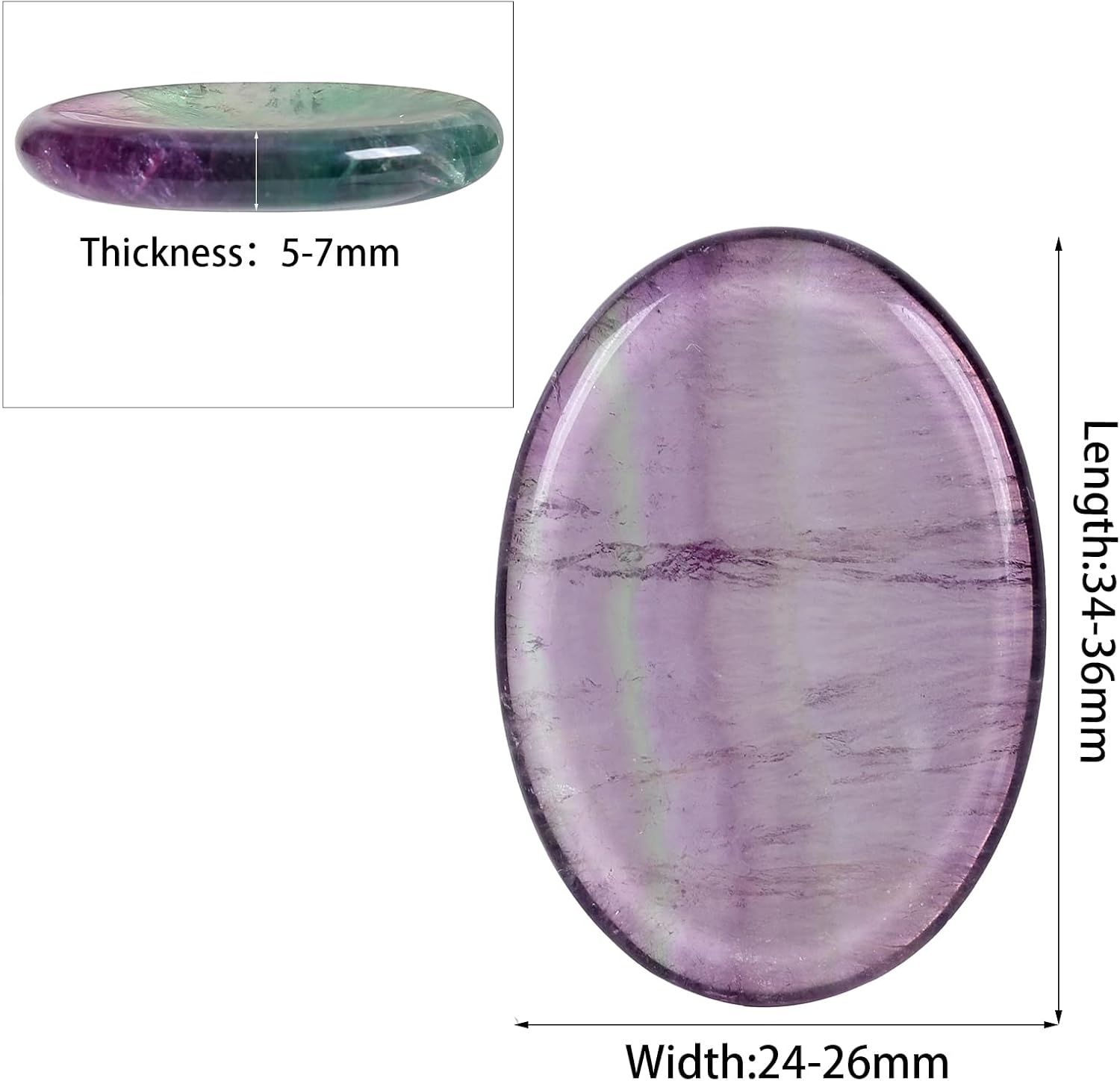 TUMBEELLUWA 4 Piece Crystal Thumb Worry Stone Set