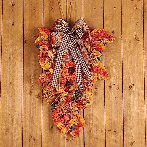 Maple Leaves Swag Wreath for Fall Decor