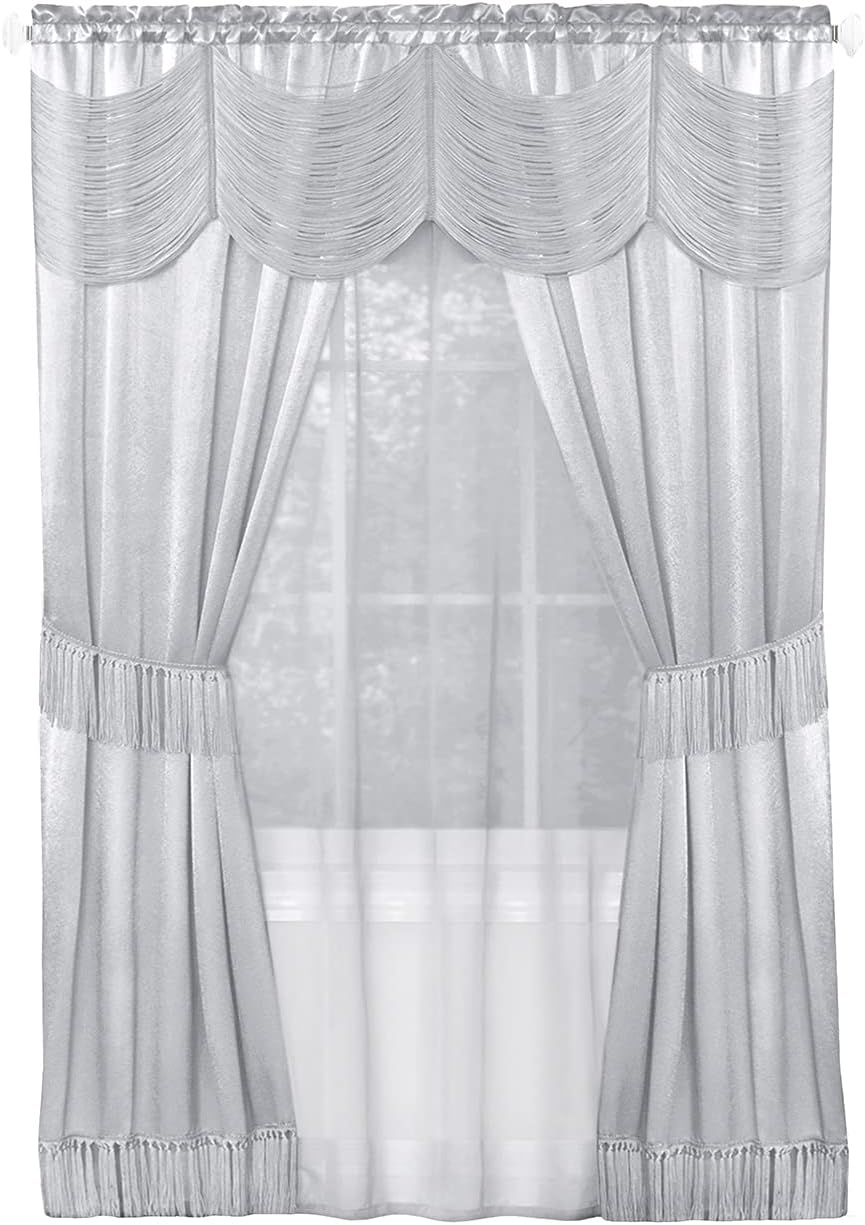 ACHIM Halley 6-Piece Curtain Set - Silver