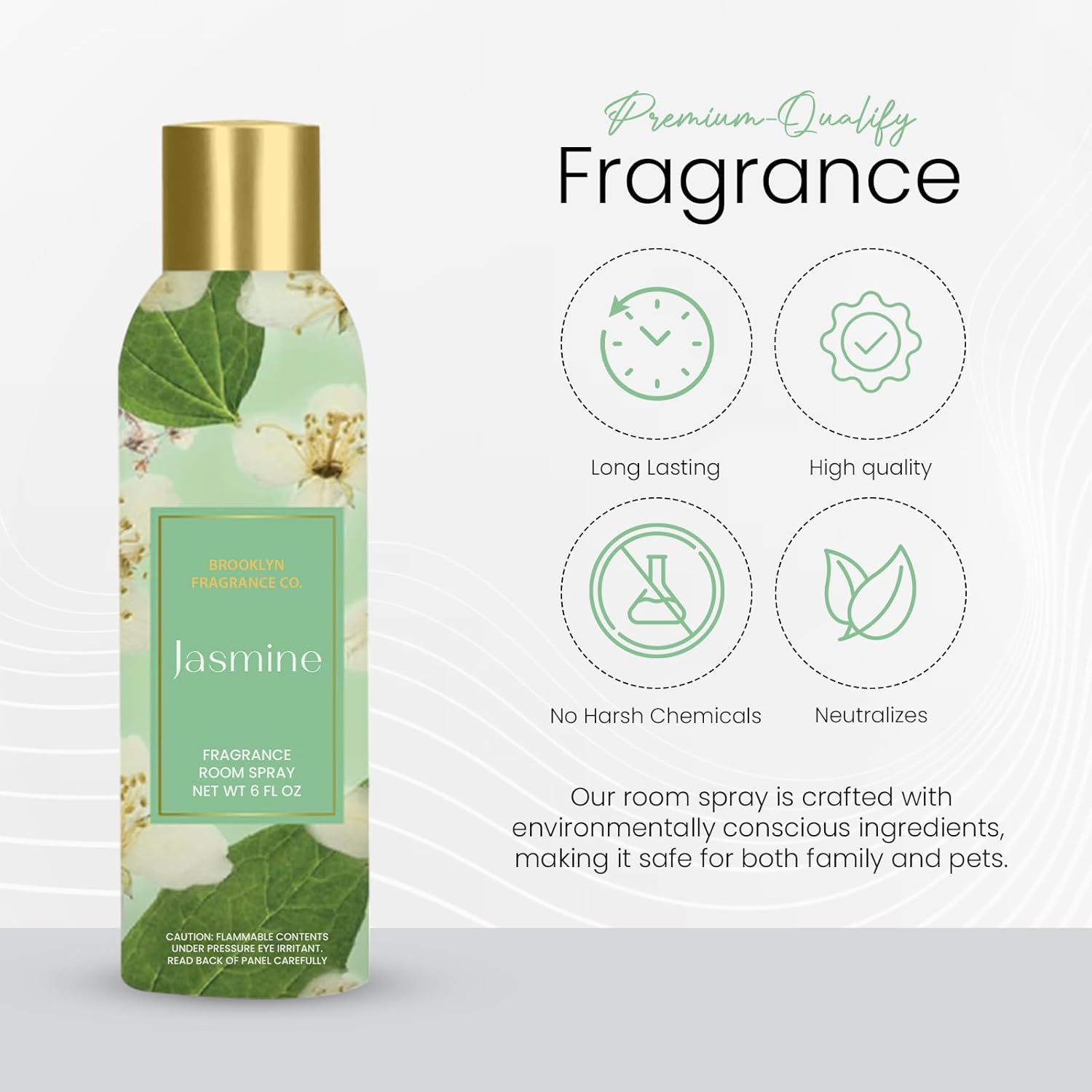 Brooklyn Fragrance Co Spring Floral Room Spray - 6 Fl oz Premium Jasmine Air Freshener